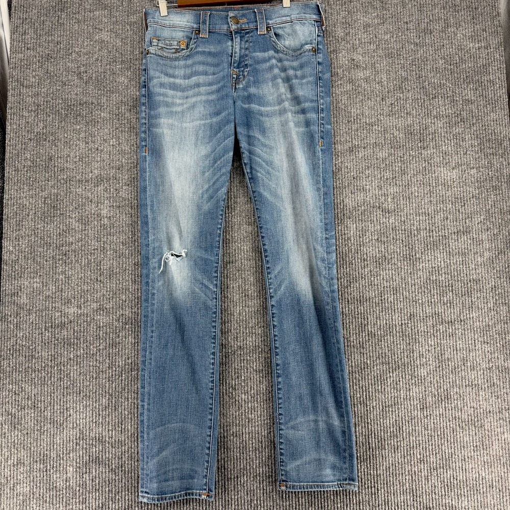 True‎ Religion Geno relaxed slim jeans 31 medium y2k biker distressed denim